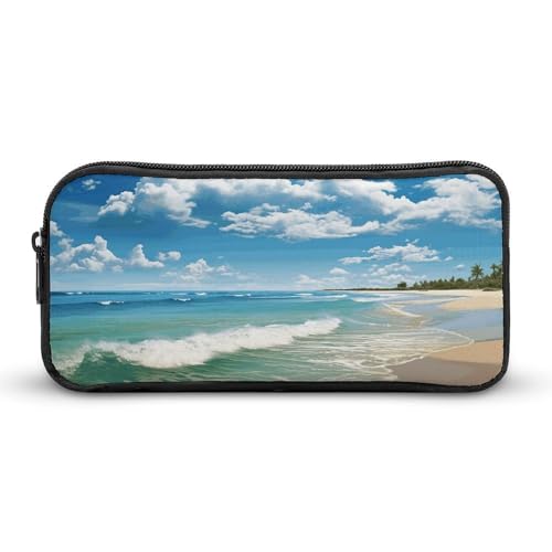 Eekstdbn Sandy Beach Federmäppchen, Bürobedarf-Organizer, einfacher stabiler Reißverschluss, tragbar, für Büro, Reisen, Mehrzwecktasche von Eekstdbn