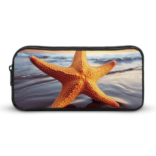 Eekstdbn Seestern-Federmäppchen, Bürobedarf-Organizer, schlichter, stabiler Reißverschluss, tragbar, für Büro, Reisen, Mehrzwecktasche von Eekstdbn