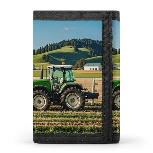 Eekstdbn Tractor Milk Farm Trifold Wallet, Kartenetuis und Geld Oganizer Dünne stilvolle Mini-Münztasche mit Reißverschluss Münzfach Kredit für Männer und Frauen von Eekstdbn