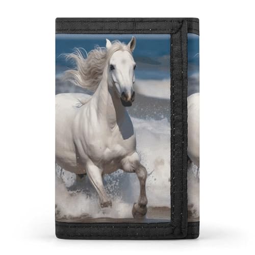 Eekstdbn Weißes Pferd läuft auf dem Meer, dreifach gefaltete Geldbörse, Kartenetuis und Geldbeutel, dünn, stilvolle Mini-Münztasche mit Reißverschluss, Münzfach, Kredit für Männer und Frauen Eekstdbn Weißes Pferd läuft auf dem Meer, dreifach gefaltete Geldbörse, Kartenetuis und Geldbeutel, dünn, stilvolle Mini-Münztasche mit Reißverschluss, Münzfach, Kredit für Männer und Frauen von Eekstdbn