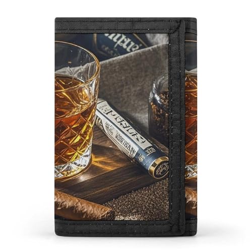 Eekstdbn Zigarren- und Whiskey-Geldbörse, Kartenetuis und Geldbeutel, dünn, stilvoll, Mini-Münztasche mit Reißverschluss, Münzfach, Kredit für Damen und Herren von Eekstdbn