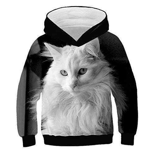 Eenliy Mode Katze Hoodies Teen MäDchen Jungen 3D Gedruckte Kapuzenpullover Kinder Hoodie Loose Pullover Herbst Kinder Streetwear Picture Color1 10T von Eenliy