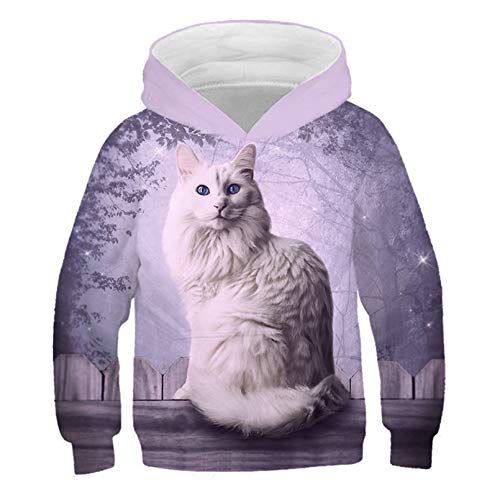 Eenliy Mode Katze Hoodies Teen MäDchen Jungen 3D Gedruckte Kapuzenpullover Kinder Hoodie Loose Pullover Herbst Kinder Streetwear Picture Color11 4T von Eenliy