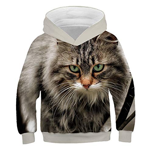 Eenliy Mode Katze Hoodies Teen MäDchen Jungen 3D Gedruckte Kapuzenpullover Kinder Hoodie Loose Pullover Herbst Kinder Streetwear Picture Color8 10T von Eenliy