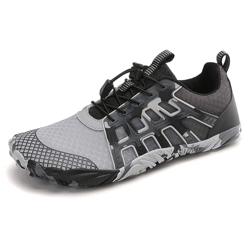 Eestfy Barfuß Wasserschuhe Für Männer Und Frauen Schnelltrocknende Amphibische Aqua Trainer Mit Elastischem Gurt Leichte Sneakers Für Trekking Wandern Surfen Angeln,Camogray,47 EU von Eestfy