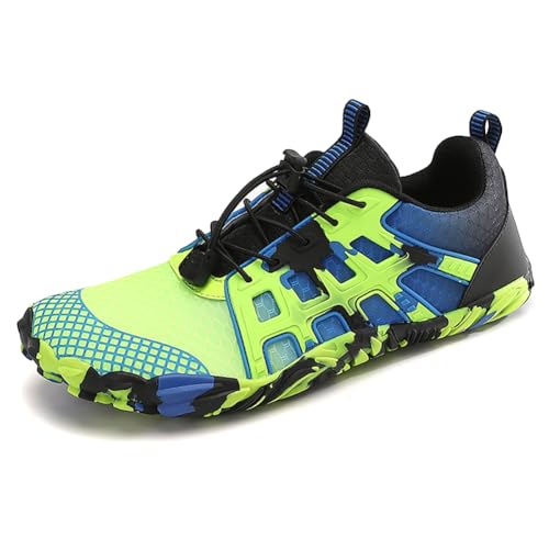 Eestfy Barfuß Wasserschuhe Für Männer Und Frauen Schnelltrocknende Amphibische Aqua Trainer Mit Elastischem Gurt Leichte Sneakers Für Trekking Wandern Surfen Angeln,Neongreen,45 EU von Eestfy