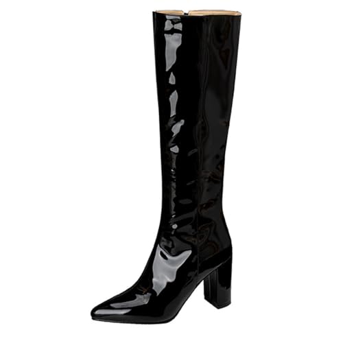 Eestfy Damen Kleid Party Gogo Stiefel 1960er Und 1970er Retro Kniehohe Stiefel Mit Reißverschluss Für Herbst & Winter Party & Streetwear Mode,Schwarz,46 EU Eestfy Damen Kleid Party Gogo Stiefel 1960er Und 1970er Retro Kniehohe Stiefel Mit Reißverschluss Für Herbst & Winter Party & Streetwear Mode,Schwarz,46 EU von Eestfy
