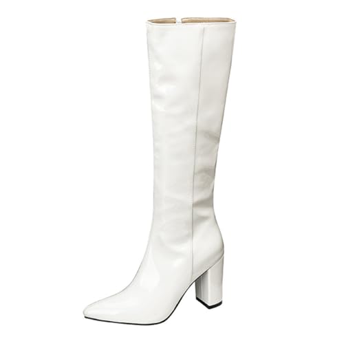 Eestfy Damen Kleid Party Gogo Stiefel 1960er Und 1970er Retro Kniehohe Stiefel Mit Reißverschluss Für Herbst & Winter Party & Streetwear Mode,Weiß,43 EU Eestfy Damen Kleid Party Gogo Stiefel 1960er Und 1970er Retro Kniehohe Stiefel Mit Reißverschluss Für Herbst & Winter Party & Streetwear Mode,Weiß,43 EU von Eestfy