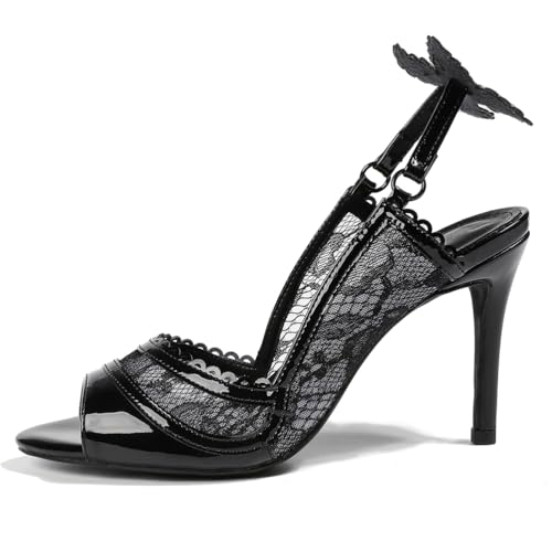 Eestfy Sandalen Französischer Stil Damen mit Schnürung Stiletto High Heels Peep Toe Schleife Pumps Elegante Abendschuhe für Hochzeit Party Abend Formelle Anlässe,Schwarz,38.5 EU Eestfy Sandalen Französischer Stil Damen mit Schnürung Stiletto High Heels Peep Toe Schleife Pumps Elegante Abendschuhe für Hochzeit Party Abend Formelle Anlässe,Schwarz,38.5 EU von Eestfy