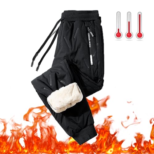 Eevhrqw Magulo Unisex Thermohose,Thermohose,Verdickte Lässige Warme Fleece-Jogginghose Wasserabweisend,Unisex,Warme Fleece Jogginghose Herren,Lässige Thermik Trainingshose,Winter Warme Freizeithos von Eevhrqw