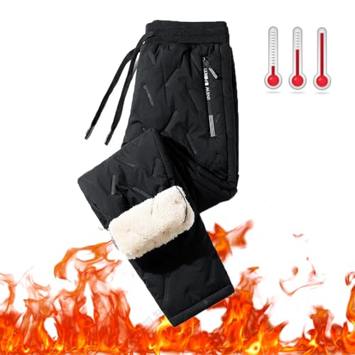 Eevhrqw Magulo Unisex Thermohose,Thermohose,Verdickte Lässige Warme Fleece-Jogginghose Wasserabweisend,Unisex,Warme Fleece Jogginghose Herren,Lässige Thermik Trainingshose,Winter Warme Freizeithos von Eevhrqw