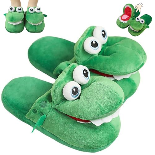 Krokodil Hausschuhe Mund Öffnen,Krokodil Schlappen,Krokodil Schuhe,Krokodil Pantoffeln,Plüsch Hausschuhe Krokodil Herren Und Damen,Winter Hausschuhe Cartoon-hausschuhe,Spaß Und Lustige Warme Hausschuh von Eevhrqw
