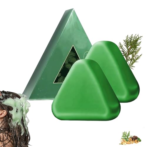 Nature Triangle Shampoo Bar,Nature Seven Green Soap Shampoo,sanfte Reinigung Und Nährende Pflege Für Gesund Aussehendes Haar,Calming & Strengthens Hair for Women and Mens-2pcs von Eevhrqw