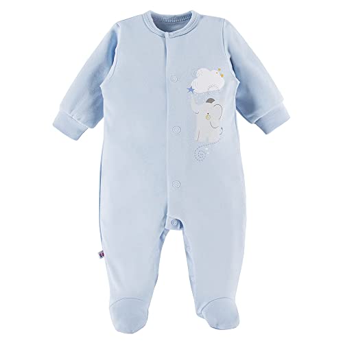 Eevi Baby-Strampleranzug aus der Mellow-Kollektion mit langen Ärmeln für Babys im Alter von 0 Monaten bis 3 Jahren 100% Baumwolle blau 62 von Eevi