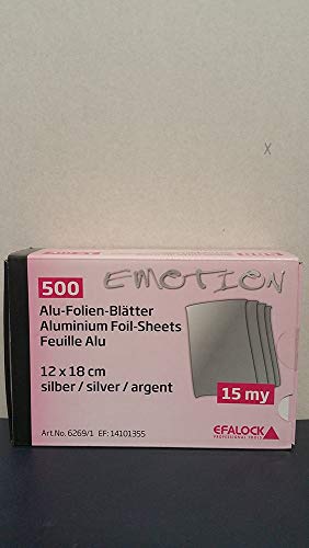 Efalock Professional Emotion Alu-Folien-Blätter, silber, 1er Pack, (1x 500 Stück) von Efalock