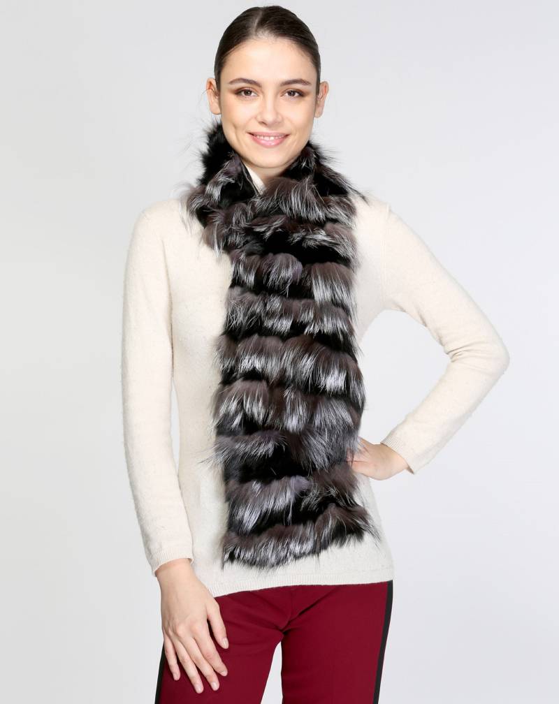 Echtpelz Schal Kragen Silberfuchs Mit Schwarzem Rabbiit, Halswärmer von EfdiFursGR