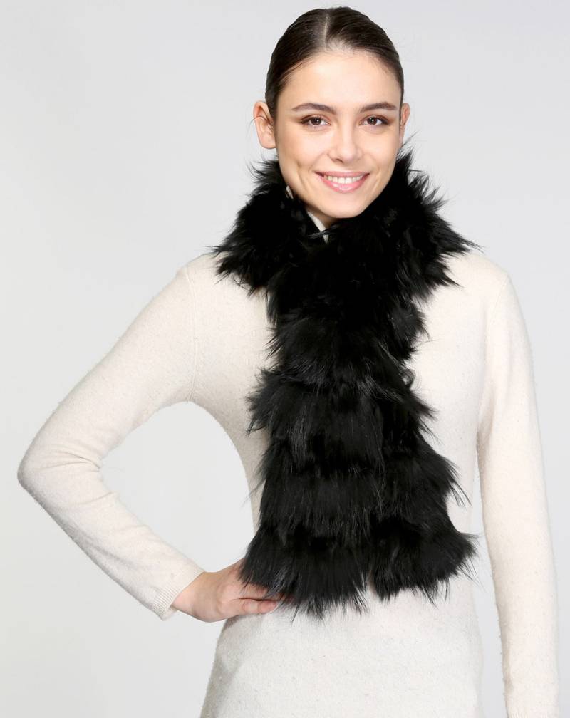 Echtpelz Fuchs Mit Hase Extra Großes Halsband Schwarze Farbe, Winter Accessoires Echtpelz Fuchs Mit Hase Extra Großes Halsband Schwarze Farbe, Winter Accessoires von EfdiFursGR