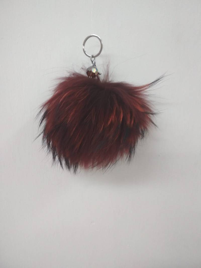 Pelz Pon Schlüsselanhänger Accessoires Bordo Farbe von EfdiFursGR