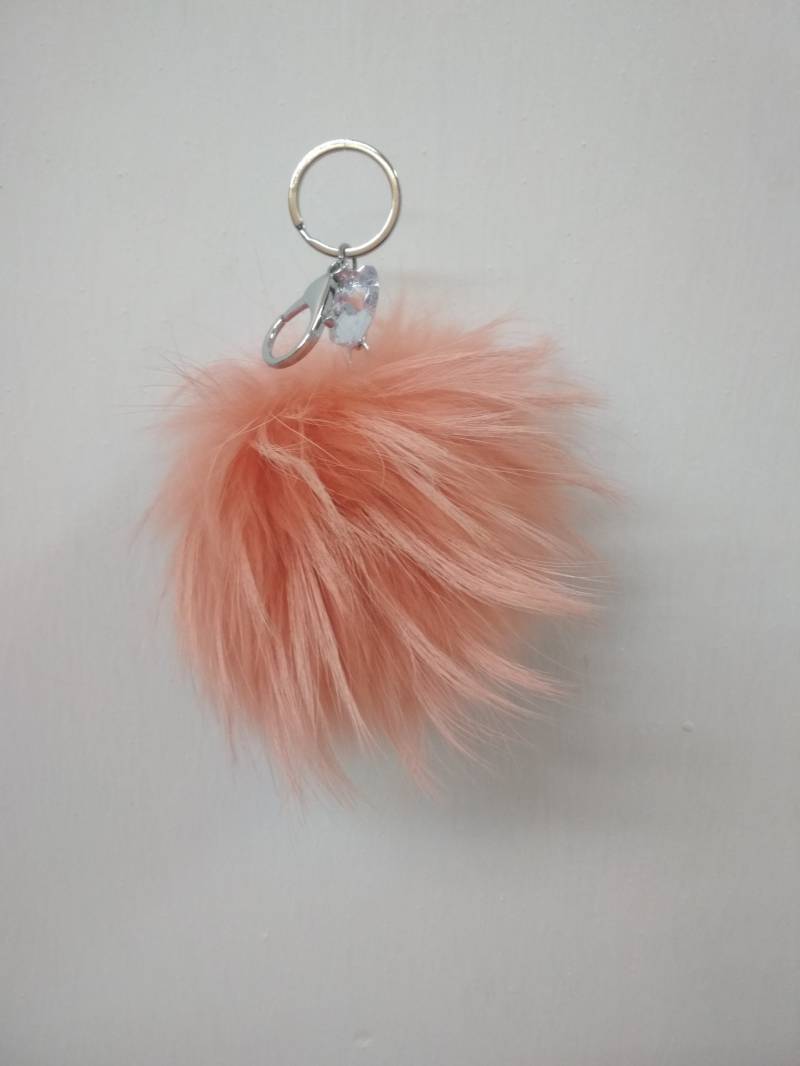 Pelz Pon Schlüsselanhänger Accessoires Hellorange Farbe Pelz Pon Schlüsselanhänger Accessoires Hellorange Farbe von EfdiFursGR