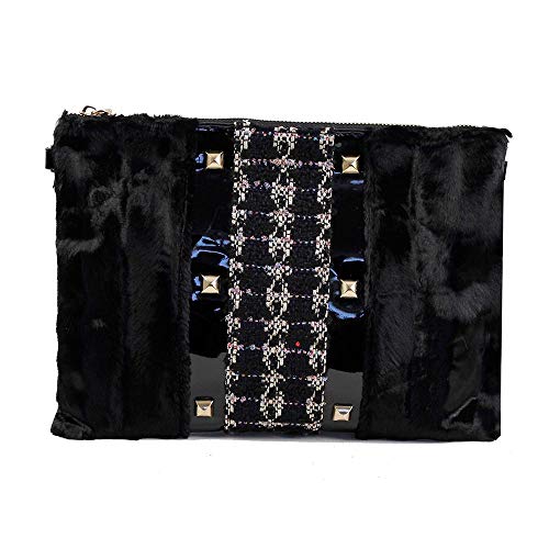 Eferri Clutch Handtasche Roberta Party Tasche Damen Schwarz von Eferri