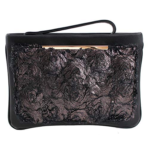 Eferri Clutch Handtasche Marta Party Tasche Damen Schwarz von Eferri