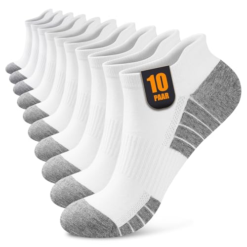 Effeet Sneaker Socken Herren Damen 10 Paar, Atmungsaktive Baumwolle Sportsocken, Kurz Halbsocken Laufsocken Weiß 39-42 Effeet Sneaker Socken Herren Damen 10 Paar, Atmungsaktive Baumwolle Sportsocken, Kurz Halbsocken Laufsocken Weiß 39-42 von Effeet