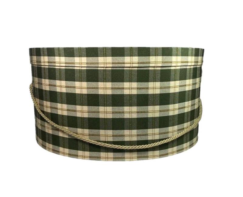 18 "x9" Herren Hutschachtel in Grün Und Hellbraun Karostoff von EffieLoraineHatBoxes