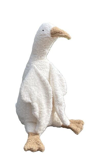 Efie Bio-Kuscheltier Gans groß weiß – Bio Baumwolle (KBA), recycelte Füllung, waschbar & Allergiker geeignet – nachhaltig & handgefertigt – Made in Germany von Efie