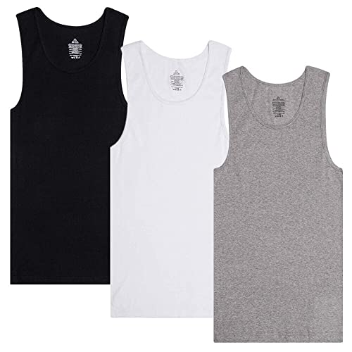 Efit 3-6er-Pack Herren 100% Baumwolle Wife Beater A-Shirts Unterhemd einfarbig gerippt Tank Top, 3 Mix, Klein Efit 3-6er-Pack Herren 100% Baumwolle Wife Beater A-Shirts Unterhemd einfarbig gerippt Tank Top, 3 Mix, Klein von Efit