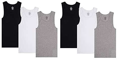 Efit 3-6er-Pack Herren 100% Baumwolle Wife Beater A-Shirts Unterhemd einfarbig gerippt Tank Top, 6 Mix, Klein Efit 3-6er-Pack Herren 100% Baumwolle Wife Beater A-Shirts Unterhemd einfarbig gerippt Tank Top, 6 Mix, Klein von Efit