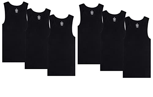 Efit 3-6er-Pack Herren 100% Baumwolle Wife Beater A-Shirts Unterhemd einfarbig gerippt Tank Top, 6 Schwarz, L Efit 3-6er-Pack Herren 100% Baumwolle Wife Beater A-Shirts Unterhemd einfarbig gerippt Tank Top, 6 Schwarz, L von Efit
