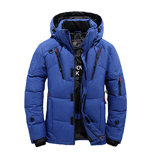Dicke, warme Winterjacke für Herren, mit Kapuze, dicker Entendaunen, Parka-Mantel, lässig, schmal, Herren-Mantel mit vielen Taschen von Souchi