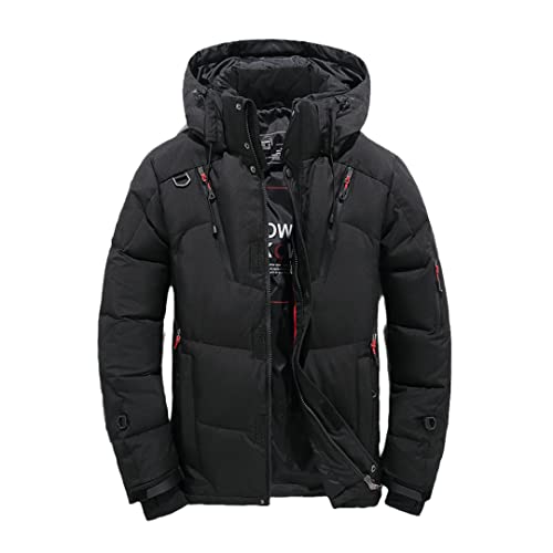 Dicke, warme Winterjacke für Herren, mit Kapuze, verdickte Entendaunen, Parka, Mantel, leger, schmaler Daunenmantel mit vielen Taschen von Efloorcoration