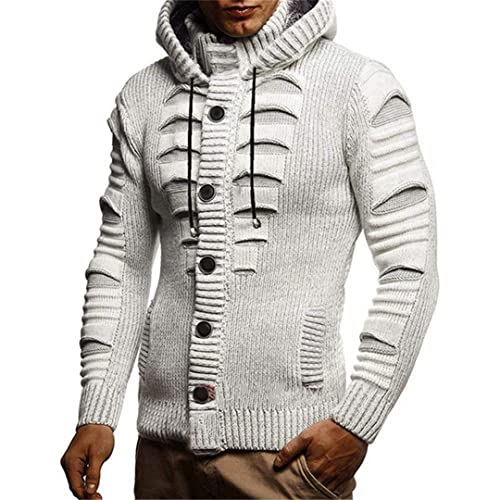 Europäischer amerikanischer Herbst Winter Herren Mode Ripped Langarm Kapuzenpullover Slim Plus Size Jacke Sweater von Efloorcoration