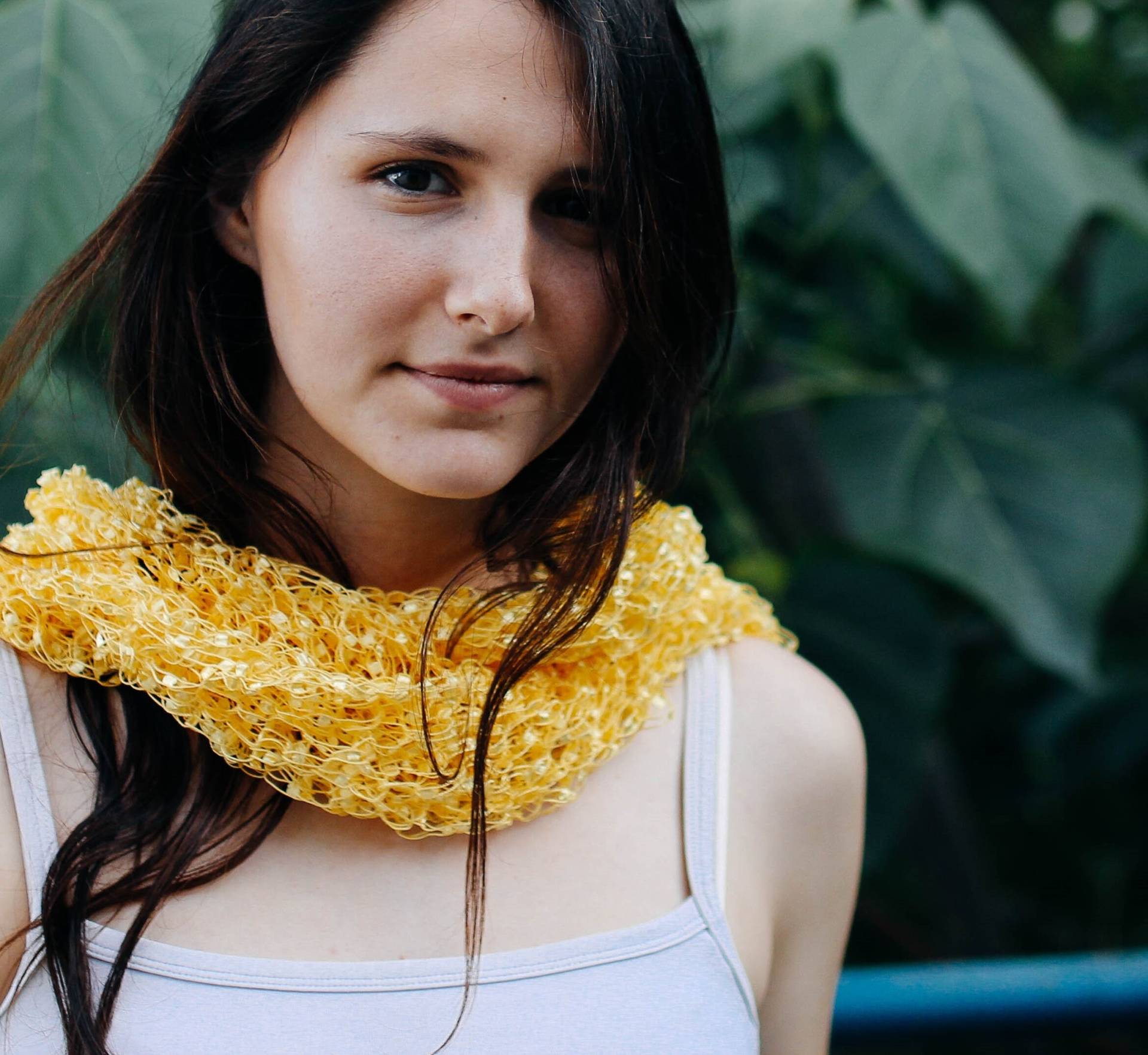 Handgestrickte Gelbe Stola Aus Leitergarn von EfratKnit