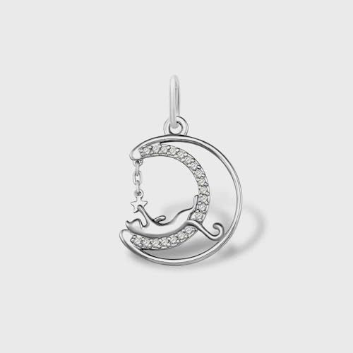 Kettenanhänger Anhänger Silberanhänger Anhänger Kette Charm Medaillon 925 Sterling Silber Zirkon Echtschmuck bei Secretfoyou von Efremov