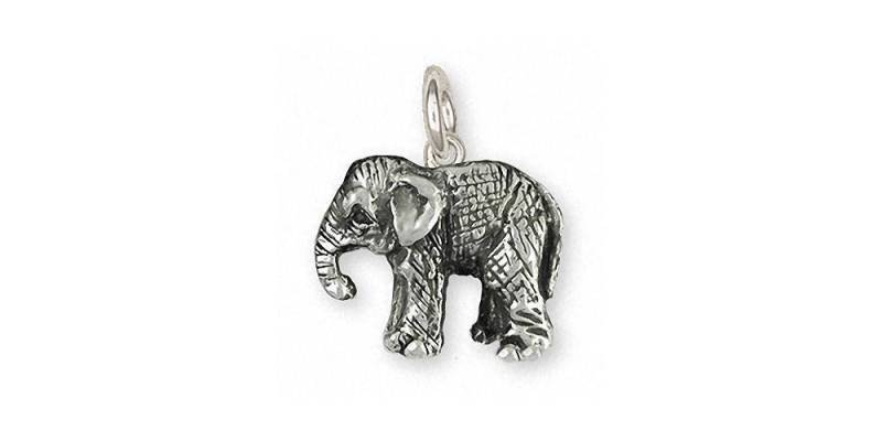 Baby Elefant Charme Schmuck Sterling Silber Handmade Wildlife El9B-C von Efsterling