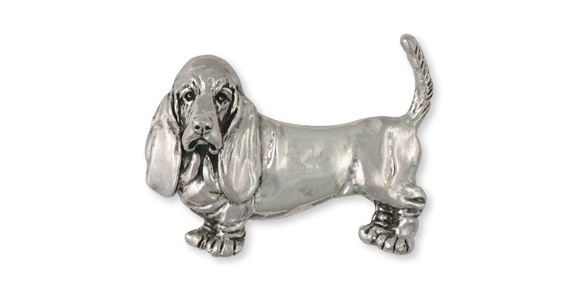 Basset Hound Schmuck Brosche Sterling Silber Handgemachte Hund Bas1-Pn von Efsterling