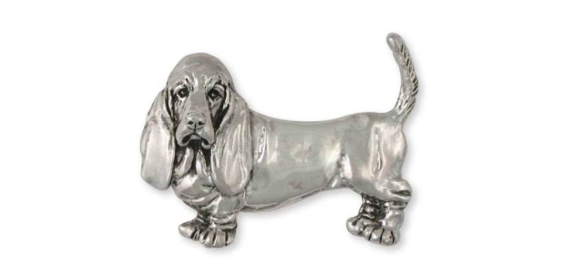 Basset Hound Schmuck Brosche Sterling Silber Handgemachte Hund Bas1-Pn von Efsterling