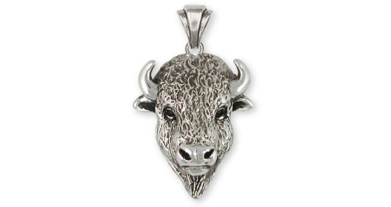Bison Schmuck Buffalo Anhänger Sterling Silber Handmade Buf5-P von Efsterling
