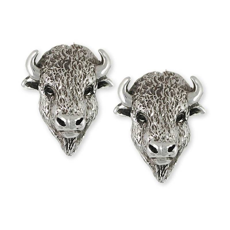 Bison Schmuck Buffalo Manschettenknöpfe Sterling Silber Handmade Buf5-Cl von Efsterling