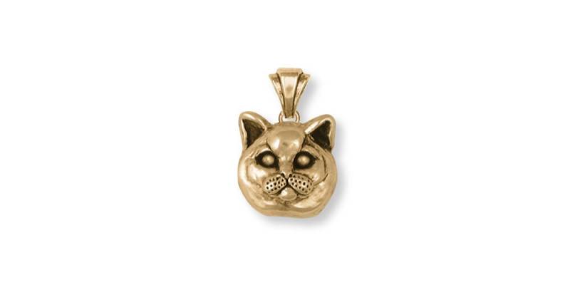 Britisch Kurzhaar Anhänger Schmuck Gold Vermeil Handgemachte Katze Brs9-Pvm von Efsterling