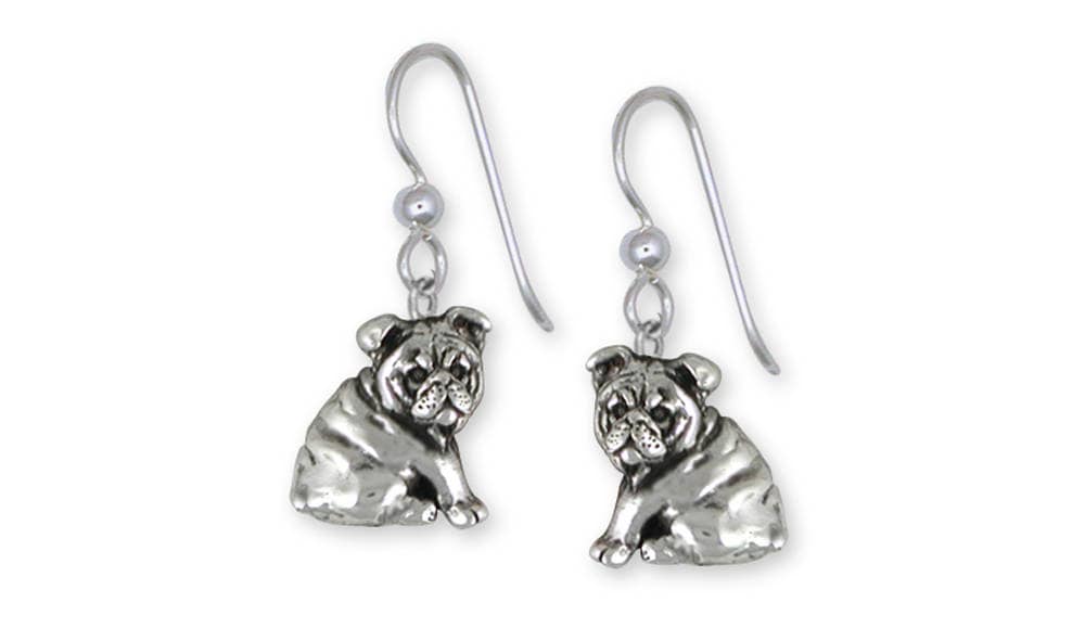 Bulldogge Ohrringe Schmuck Sterling Silber Handmade Hundeohrringe Bd30-E von Efsterling