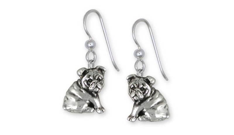 Bulldogge Ohrringe Schmuck Sterling Silber Handmade Hundeohrringe Bd30-E von Efsterling