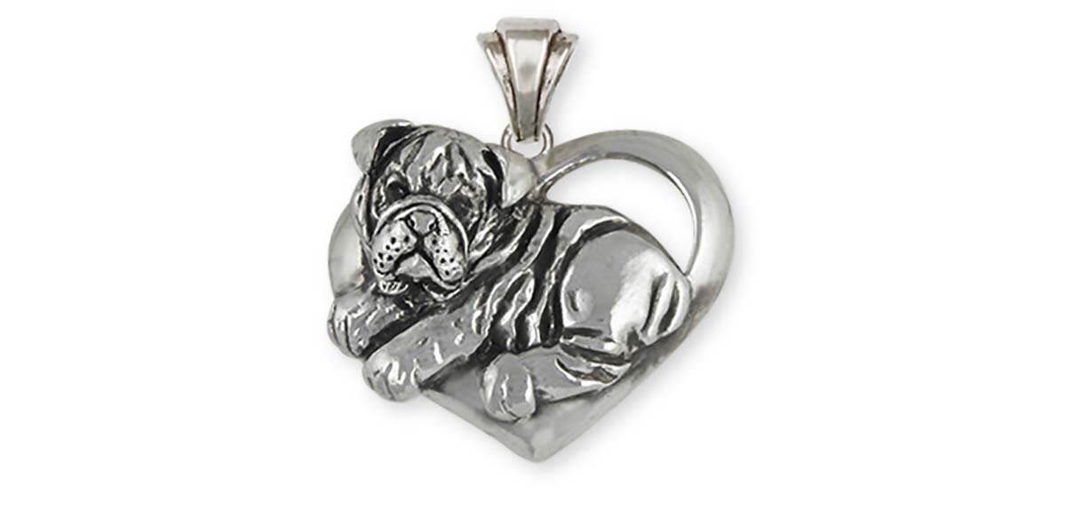 Bulldogge Schmuck Sterling Silber Anhänger Bd40-P von Efsterling