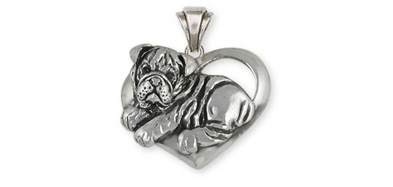 Bulldogge Schmuck Sterling Silber Anhänger Bd40-P von Efsterling