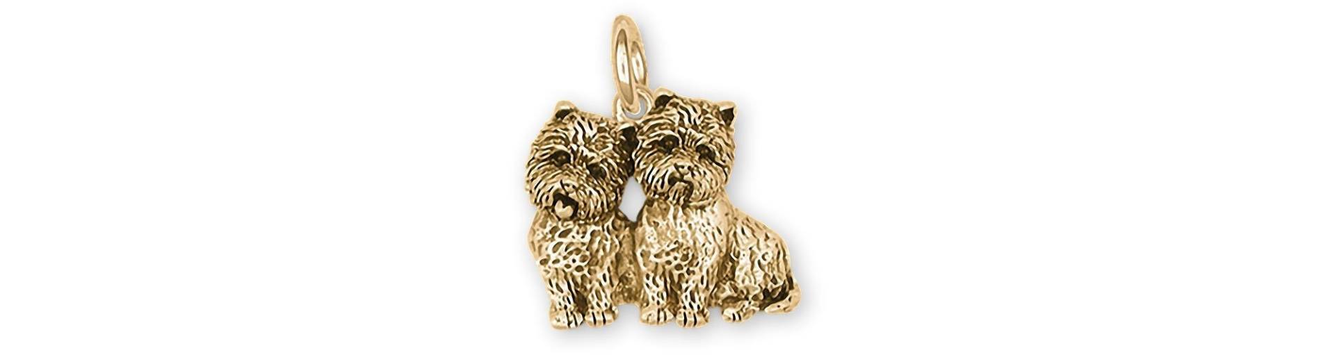 Cairn Schmuck 14 K Gelbgold Handgemachte Terrier Charme Cnwt61x-Cg von Efsterling