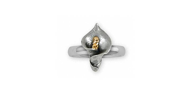 Calla-Lilien-Schmuck Sterlingsilber Calla-Lilien-Ring Handgemachte Blumen Schmuck Cal1-Tnr von Efsterling