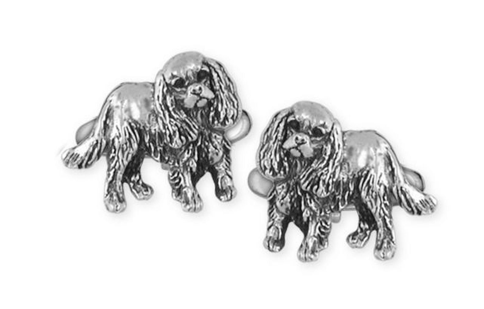 Cavalier King Charles Spaniel Manschettenknöpfe Schmuck Handmade Sterling Silber Kc17-Cl von Efsterling