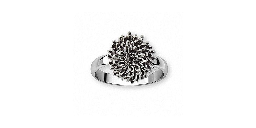 Chrysantheme Schmuck Ring Sterling Silber Handgemachte Blume Cry2x-R von Efsterling